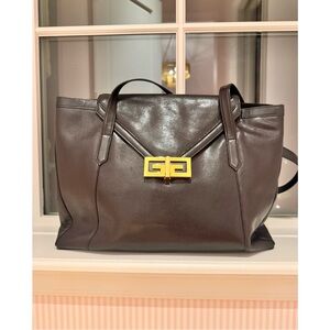 Givenchy Black Leather Tote with Gold Hardware